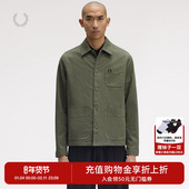 休闲夹克2025冬季 FRED PERRY男士 翻领纽扣口袋麦穗刺绣外套M1701