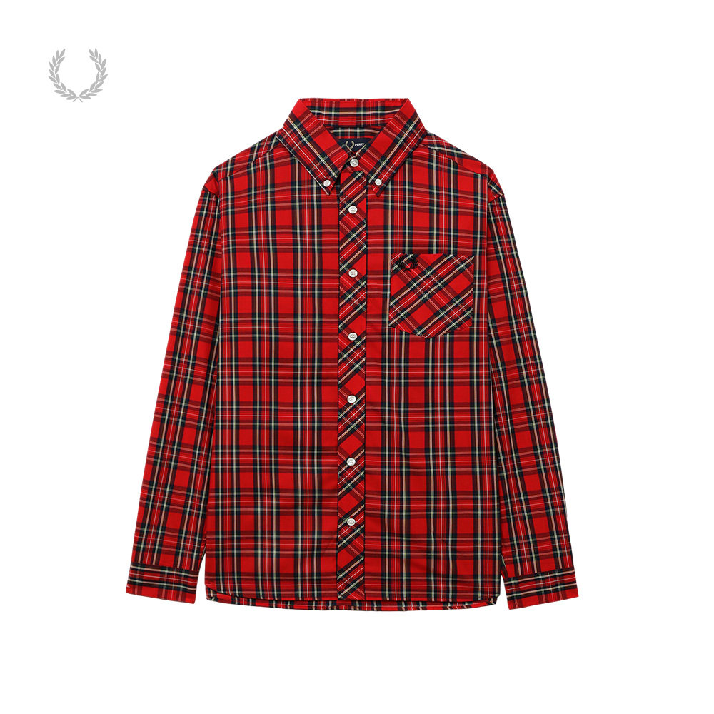 FREDPERRY格纹长袖衬衫图片