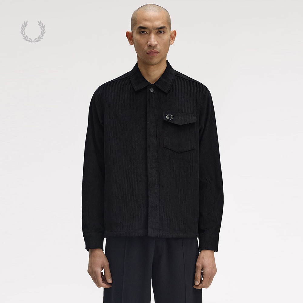 FRED PERRY男士休闲夹克2025冬季翻领开衫纽扣麦穗刺绣外套M1717