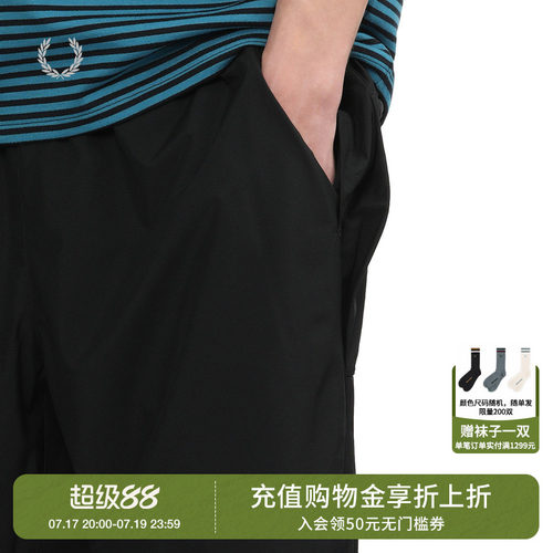 FRED PERRY男士短裤夏季新款直筒纯色麦穗刺绣休闲裤子S7170