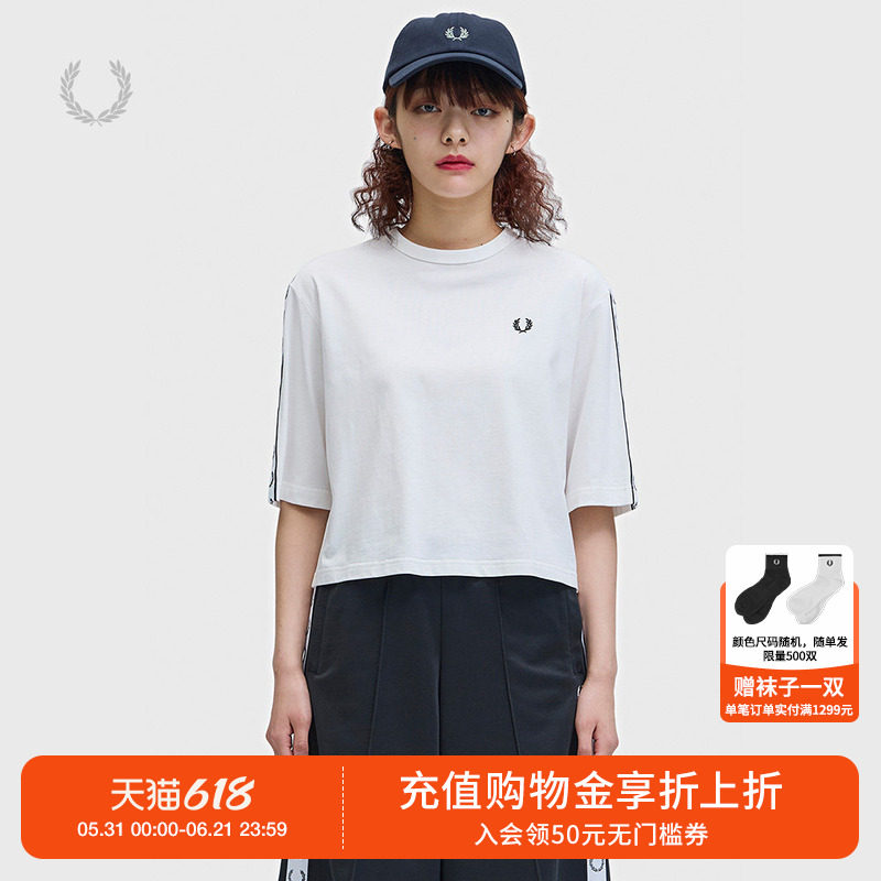 FRED PERRY女装短款半袖T恤2026夏季新款时尚活力宽松圆领短上衣