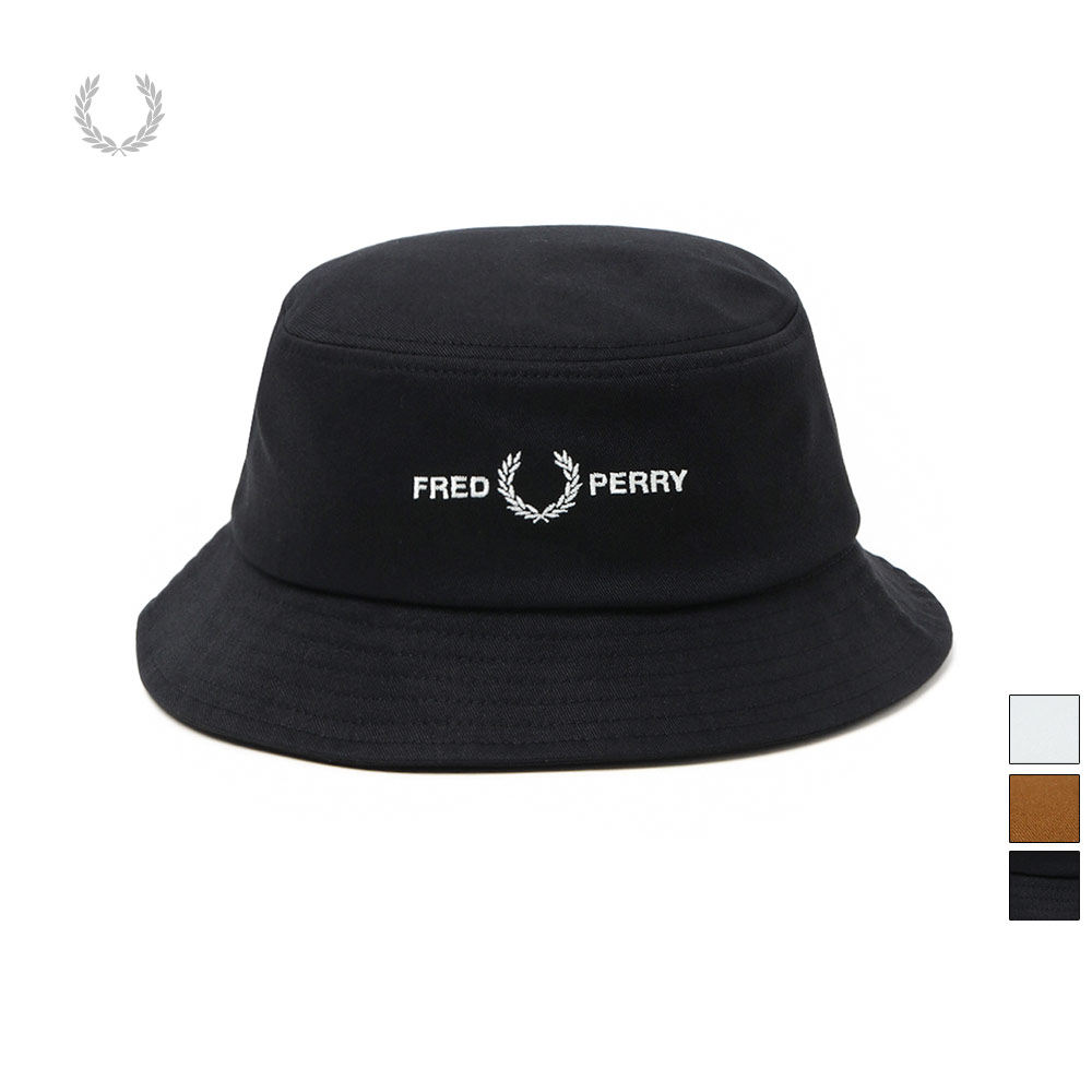 FRED PERRY休闲渔夫帽夏季新款平顶宽檐麦穗刺绣字母W4631