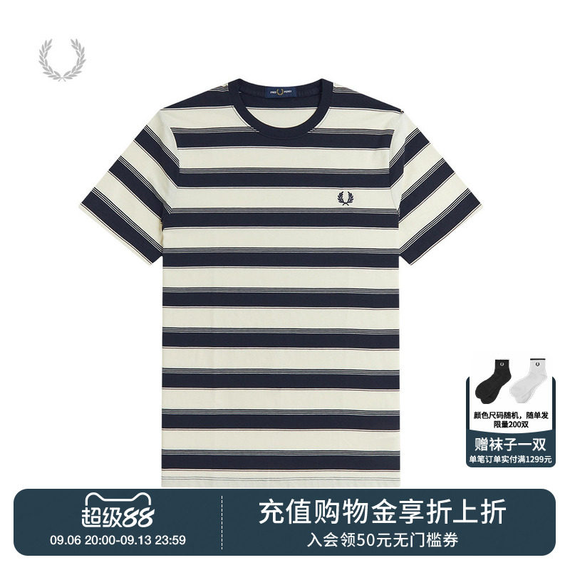 FREDPERRY条纹短袖T恤休闲时尚图片