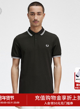 FRED PERRY男士POLO衫2025冬季新款短袖休闲麦穗刺绣多彩T恤M3600