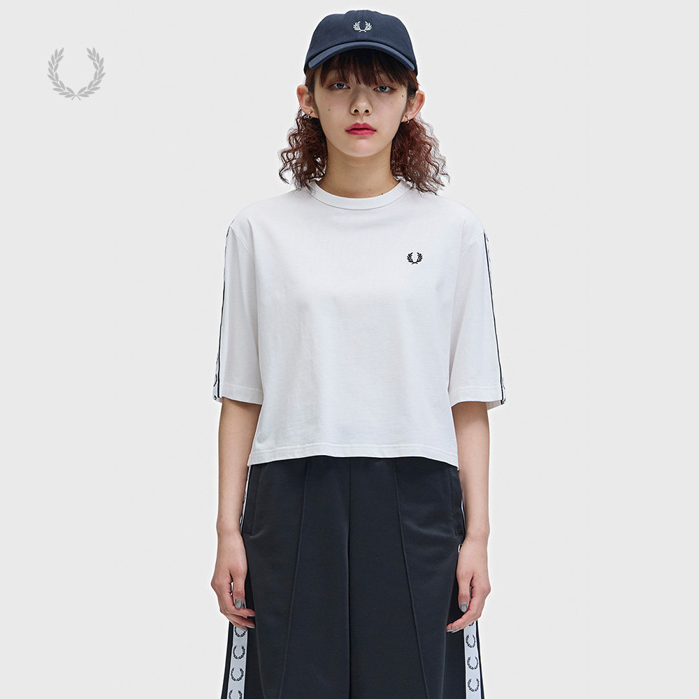 FRED PERRY女装短款半袖T恤2026春季新款时尚活力宽松圆领短上衣