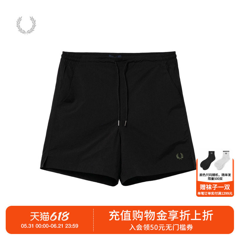 FRED PERRY男装宽松休闲短裤2026夏季新款简约活力麦穗装饰S2302X