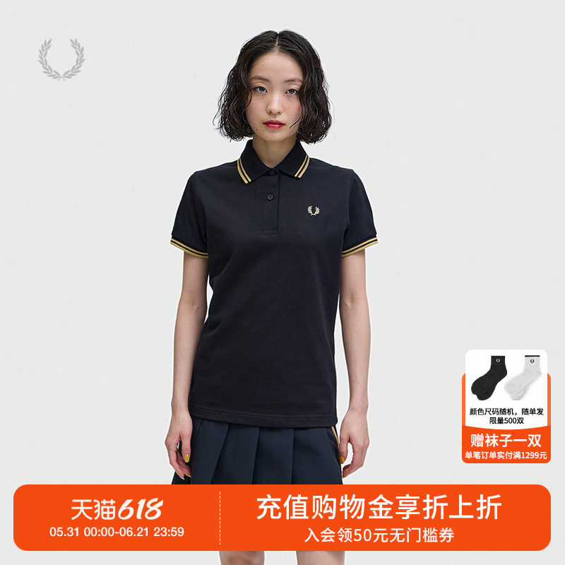 FRED PERRY女装短袖polo衫2026夏季新款活力麦穗刺绣翻领上衣G12