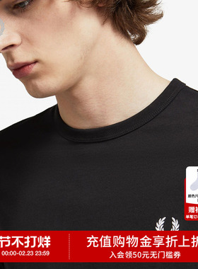 FRED PERRY男装圆领短袖T恤2025秋季新款休闲基础款半袖M3519XMA