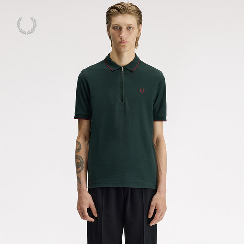 FREDPERRY半拉链polo衫时尚英伦