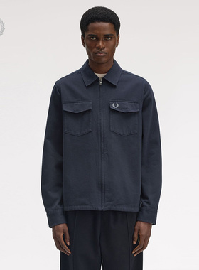 FRED PERRY男士休闲夹克2025冬季翻领拉链口袋麦穗刺绣外套M9833