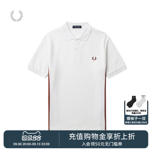 FRED PERRY男装休闲POLO衫夏季商务拼色宽松麦穗短袖潮M9875