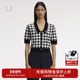 格子麦穗开衫 FRED K2134 女2026春季 五分袖 PERRY.Amy联名款 针织衫