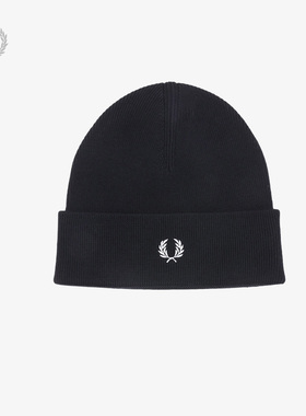 FRED PERRY男士休闲帽子2025冬季新款麦穗刺绣羊毛针织帽潮C8161
