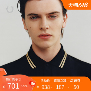 FRED PERRY男士POLO衫2023夏季英伦商务休闲麦穗短袖重磅多彩M12