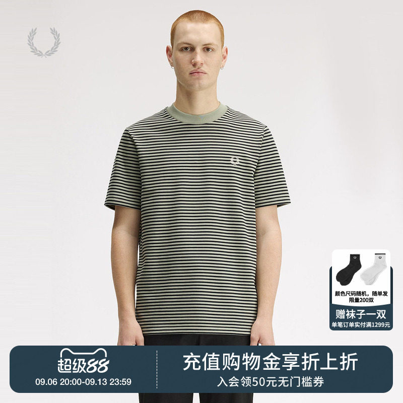 FREDPERRY条纹短袖T恤活力复古图片