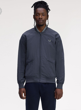 FRED PERRY男士休闲夹克2025冬季拉链麦穗刺绣宽松立领外套J1311