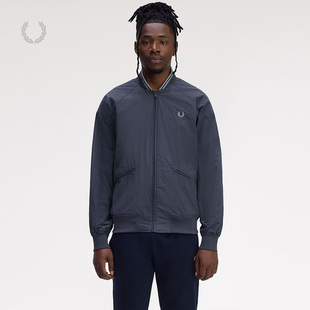 拉链麦穗刺绣宽松立领外套J1311 休闲夹克2025冬季 FRED PERRY男士