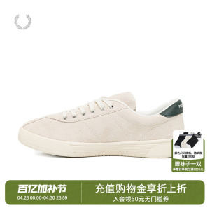 FRED PERRY男款系带运动鞋2026夏季新款简约质感牛皮绒面革休闲鞋
