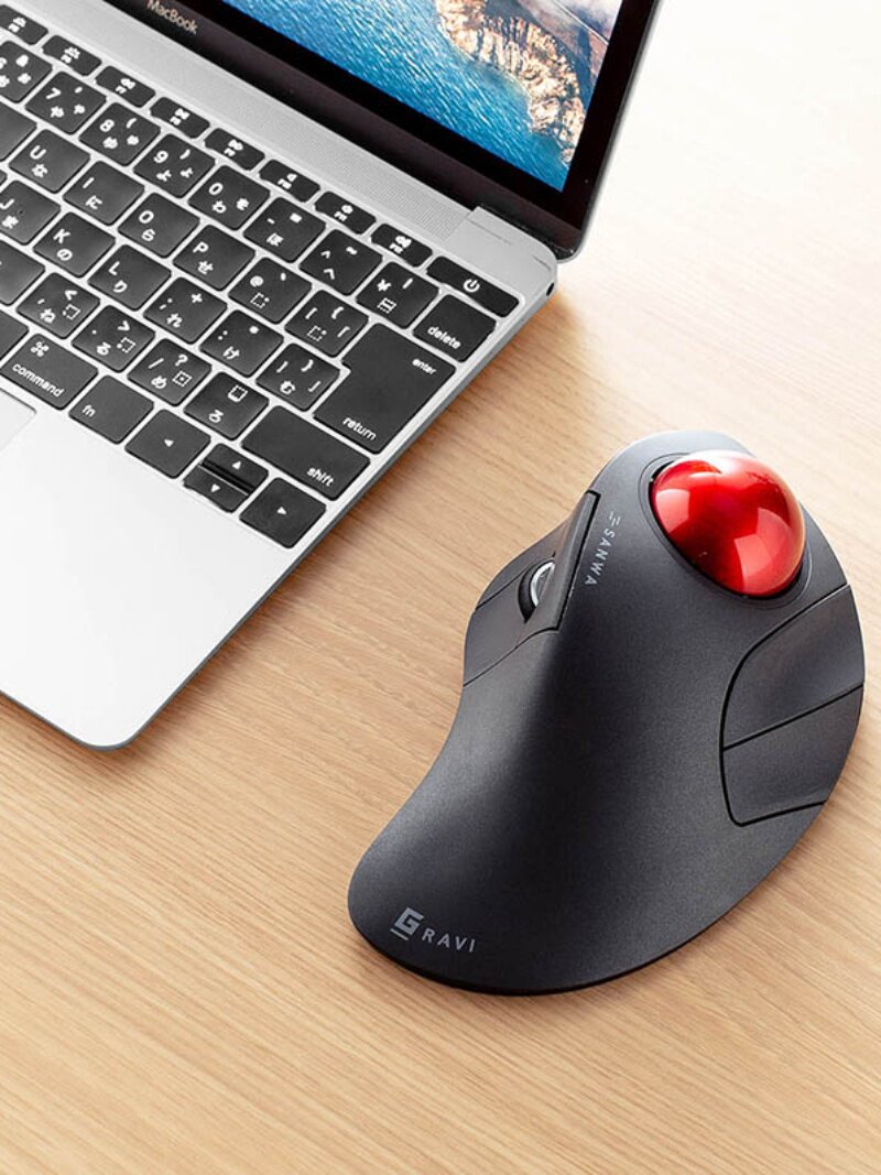 일본 SANWA 무선 마우스 인체공학적 트랙볼 듀얼 모드 자동 수직 도면 CAD 정밀 도면 PS