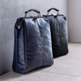 日本SANWA商务电脑包原装进口女包背包双肩包小巧公文包男士手提包时尚简约轻奢杜勒斯包防水牛仔布牛皮提手