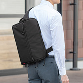 日本SANWA斜跨包男女手提电脑包带USB单肩背包胸前包多口袋休闲潮旅行箱行李箱专用行李箱骑行包A4机能箱包