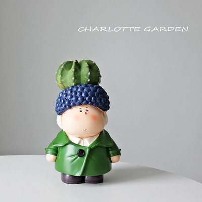 胖艺术家可爱桌面盆栽