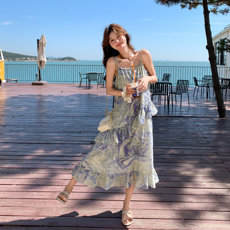 海边度假风掉嗲连衣裙#8808P110控168,女装连衣裙,2C111