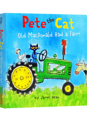 英文原版纸板书 Pete the Cat皮特猫英文绘本 Pete the Cat: Old MacDonald Had a Farm 老麦克唐纳有一个农场3~8岁 英语童书