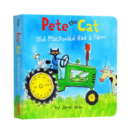 英文原版纸板书 Pete the Cat皮特猫英文绘本 Pete the Cat: Old MacDonald Had a Farm 老麦克唐纳有一个农场3~8岁 英语童书