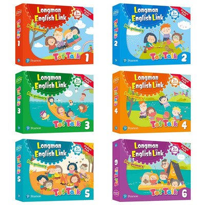 新版第二版tot talk1 2 3 4 5 6级别学生套装朗文培生幼儿英语直通车tottalk书+练习册+故事书+手机APP 3-6岁启蒙儿童英语教材