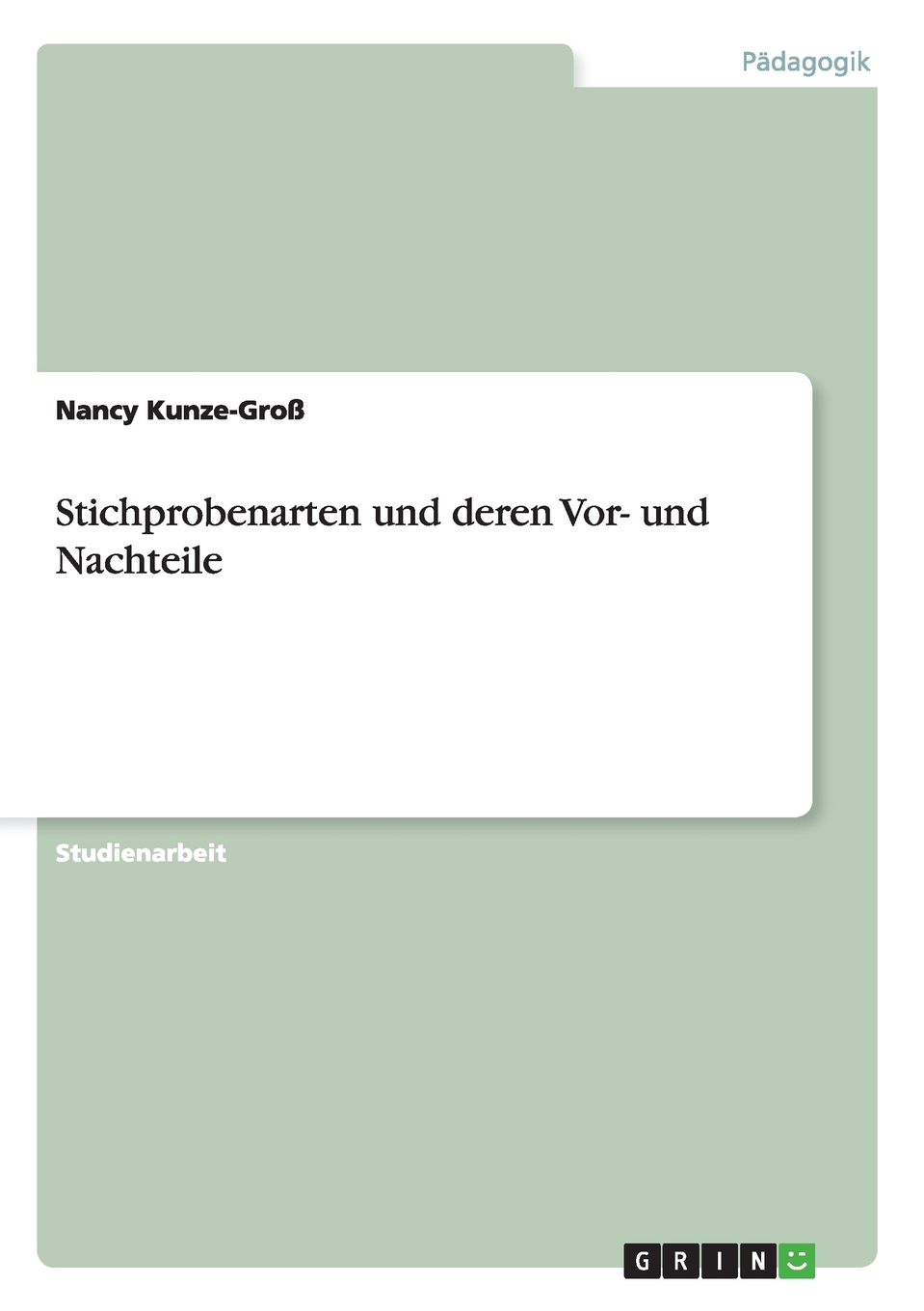 预售按需印刷Stichprobenarten und deren Vor- und Nachteile德语ger