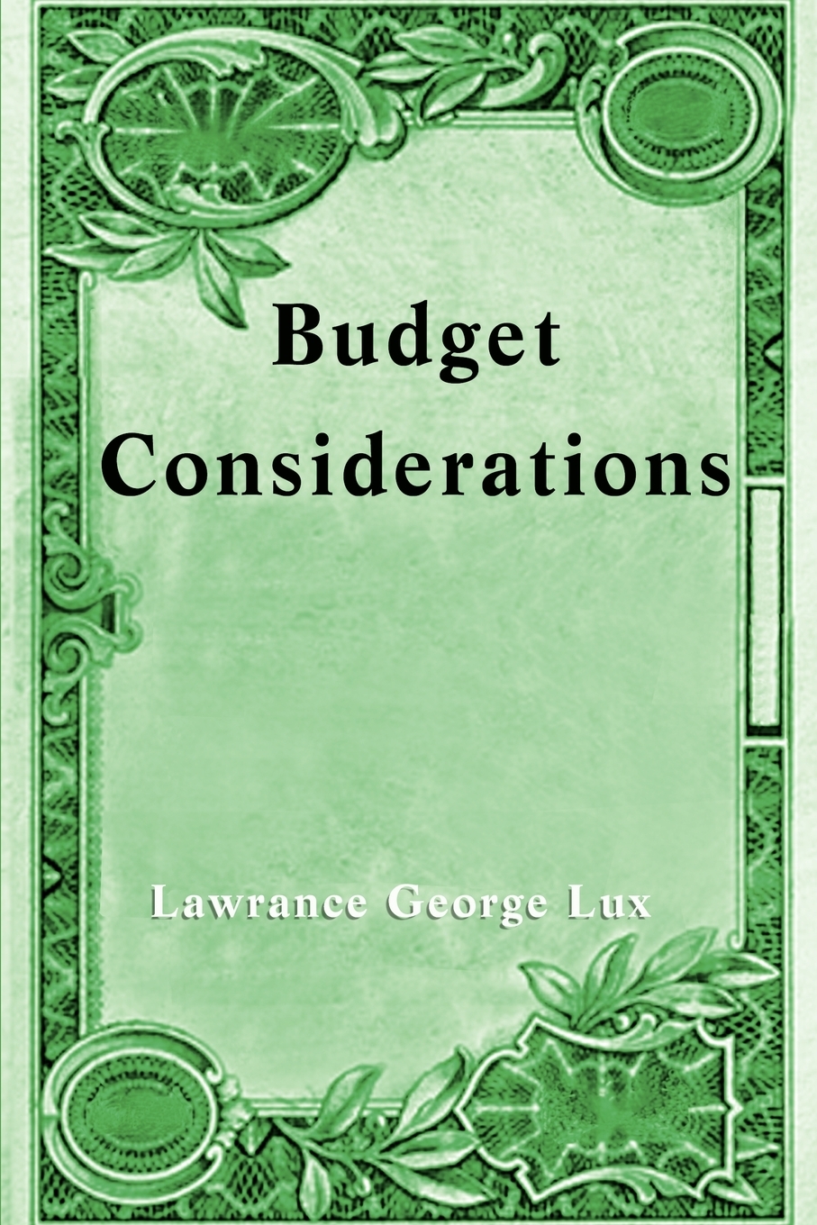 【预售按需印刷】Budget Considerations-封面