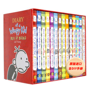 小屁孩日记1-13册盒装+DIY手册英文原版 Diary of a Wimpy Kid Books 1-13+ DIY爆笑日记杰夫金尼英文儿童漫画英语进阶