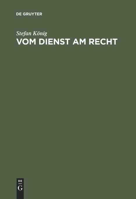 预售 按需印刷 Vom Dienst am Recht 书籍/杂志/报纸 原版其它 原图主图