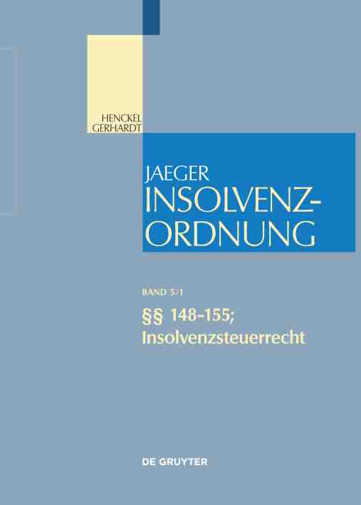 预售按需印刷§§ 148 155; Insolvenzsteuerrecht