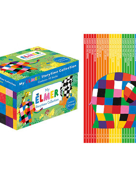 现货 我的花格子大象艾玛30册礼盒装 英文原版绘本 My Elmer Storytime Collection 故事时光合集 David McKee 儿童英语启蒙读物