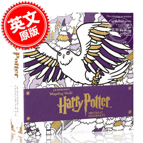 英文原版 Harry Potter: Winter at Hogwarts: A Magical Colouring Set 哈利波特 冬日的霍格沃兹 涂色书套装收藏礼盒中图