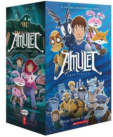 英文原版 amulet 1-7 box set 护身符 全彩漫画绘本 章节桥梁书 学习