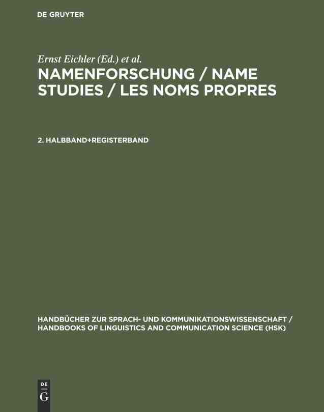 预售 按需印刷 Namenforschung   Name Studies   Les noms propres. 2. Halbband+Registerband