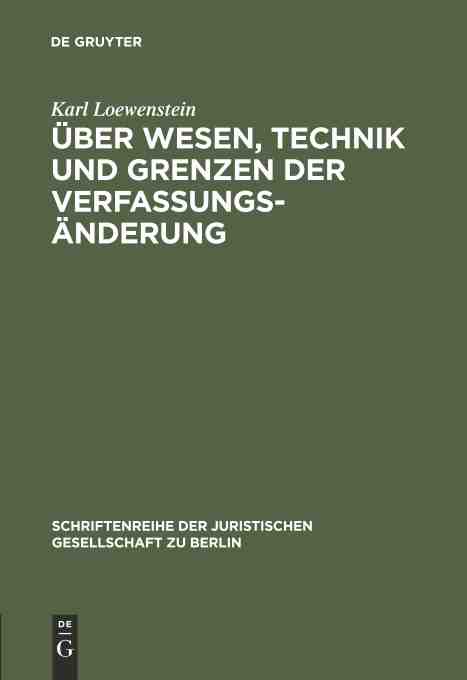 预售按需印刷über Wesen Technik und Grenzen der Verfassungs?nderung