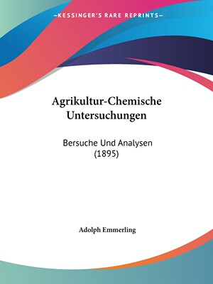 预售 按需印刷 Agrikultur-Chemische Untersuchungen德语ger