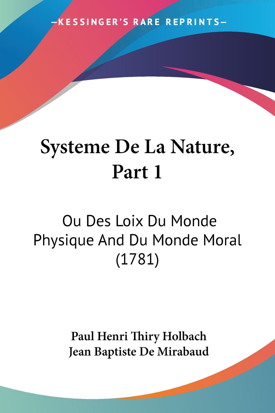 【预售按需印刷】Systeme De La Nature Part 1