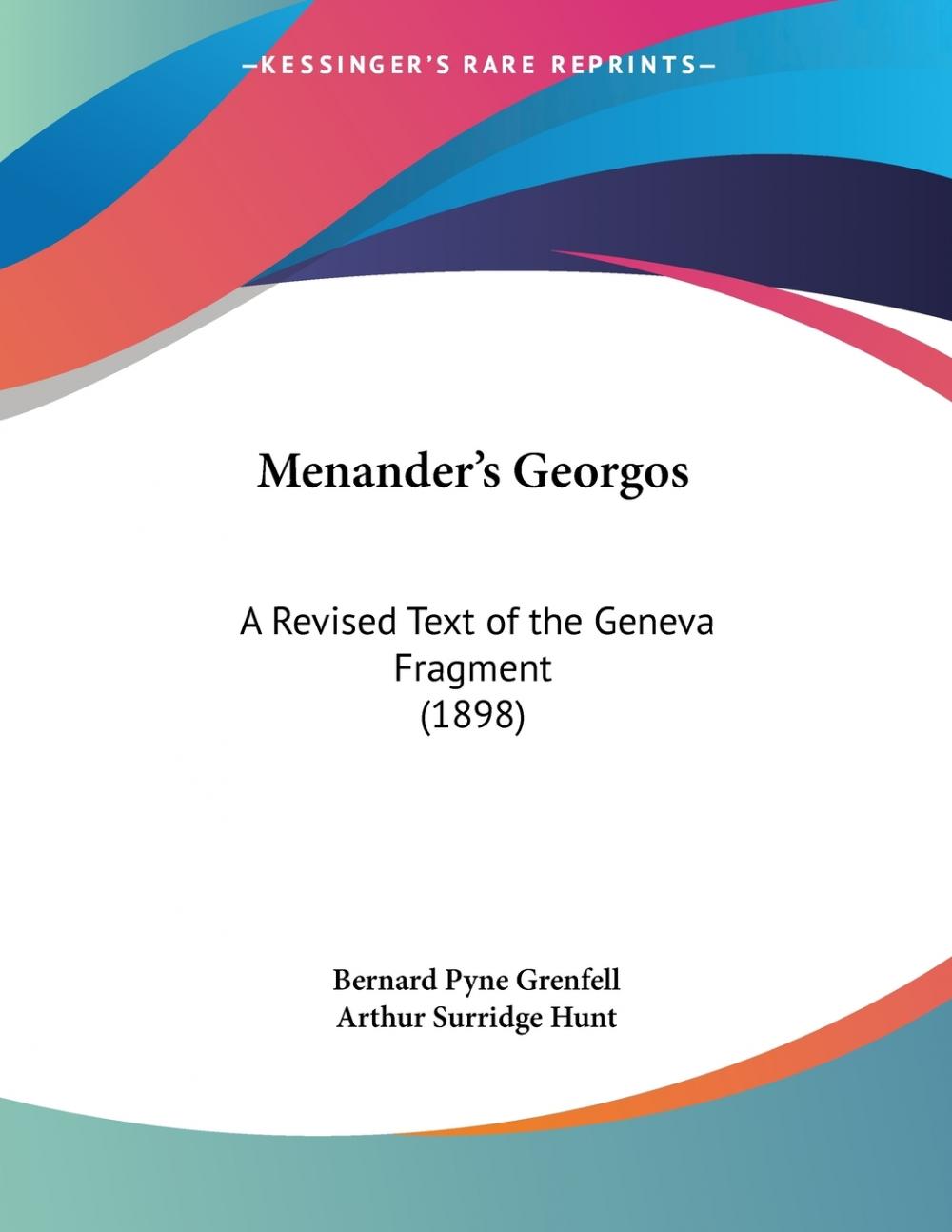 预售 按需印刷 Menander s Georgos 书籍/杂志/报纸 原版其它 原图主图