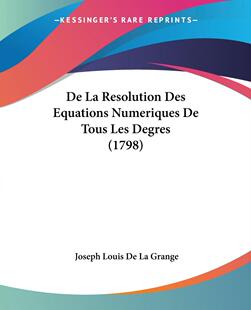 预售 Degres Les Des Numeriques Tous 按需印刷 Resolution Equations 1798