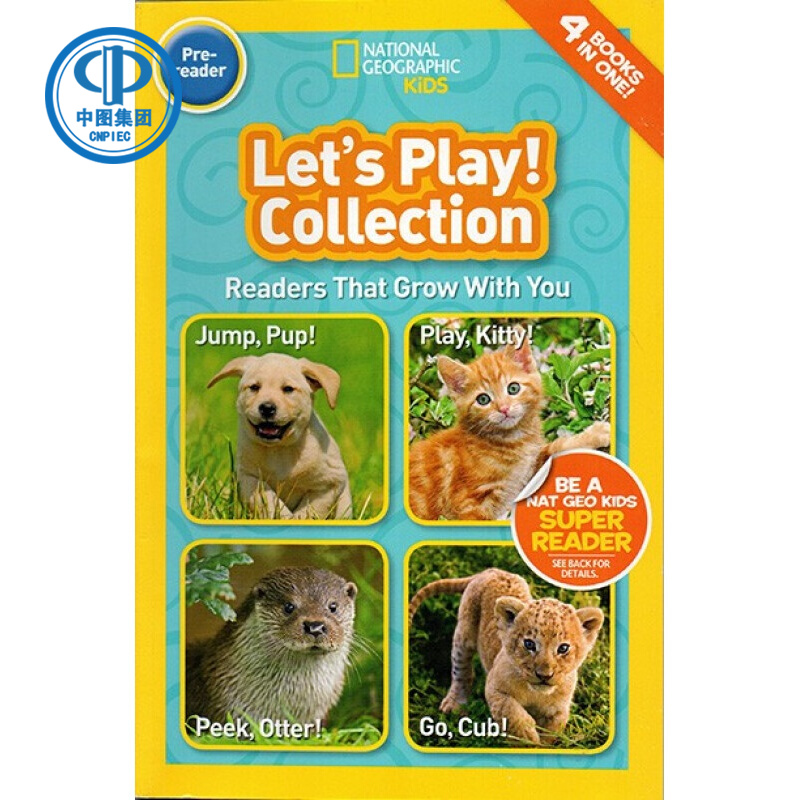 国家地理分级阅读 National Geographic:Let's Play 4册合辑 Collection 4个动物宝宝故事合辑 入门级