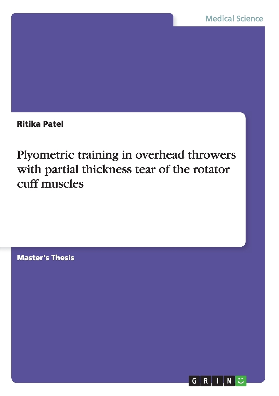 预售 按需印刷 Plyometric training in overhead throwers with partial thickness tear of the rotator cuff muscles 书籍/杂志/报纸 原版其它 原图主图