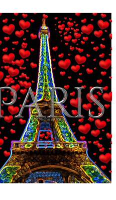 预售 按需印刷 paris neon  red hearts Eiffel tower  creative blank   journal valentine s  edition