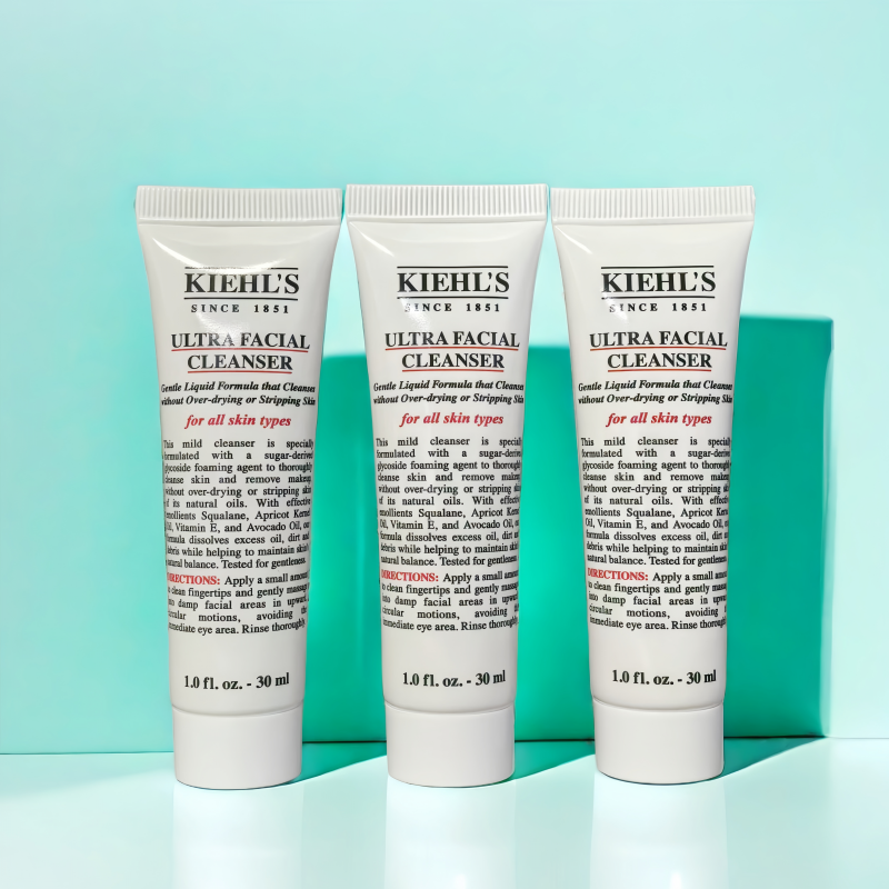 3支装! 科颜氏高保湿洁面啫喱30ml小样 补水滋润温和泡沫洗面奶