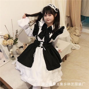 女仆装cosplay大码女装大佬长裙黑白女佣装cd伪娘变装连衣裙套装