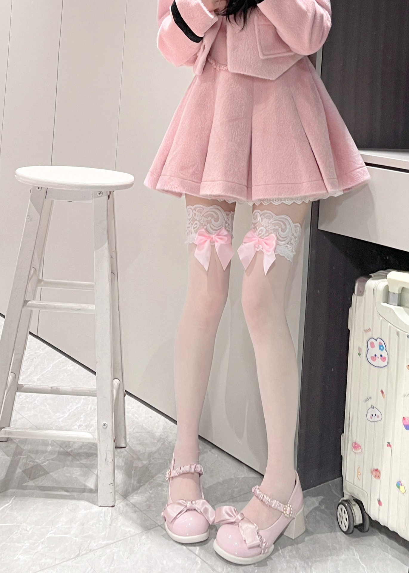 蕾丝花边蝴蝶结长筒过膝女装大佬丝袜cos白色大腿袜伪娘性感jk袜,女士内衣/男士内衣/家居服,连裤袜/打底袜,淘宝优惠券,粉丝福利购,淘宝优惠卷